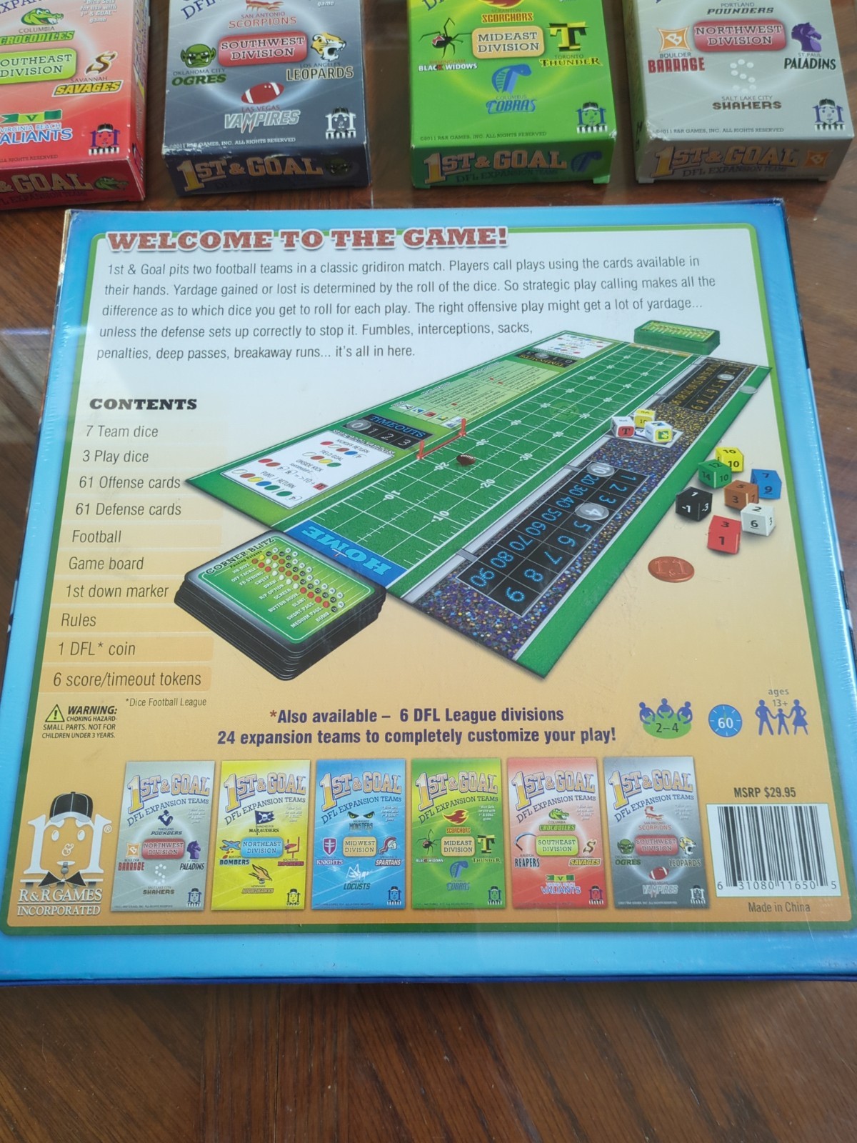 1st & Goal + 4 expansions (12 teams). SEALED UNOPENED NEW