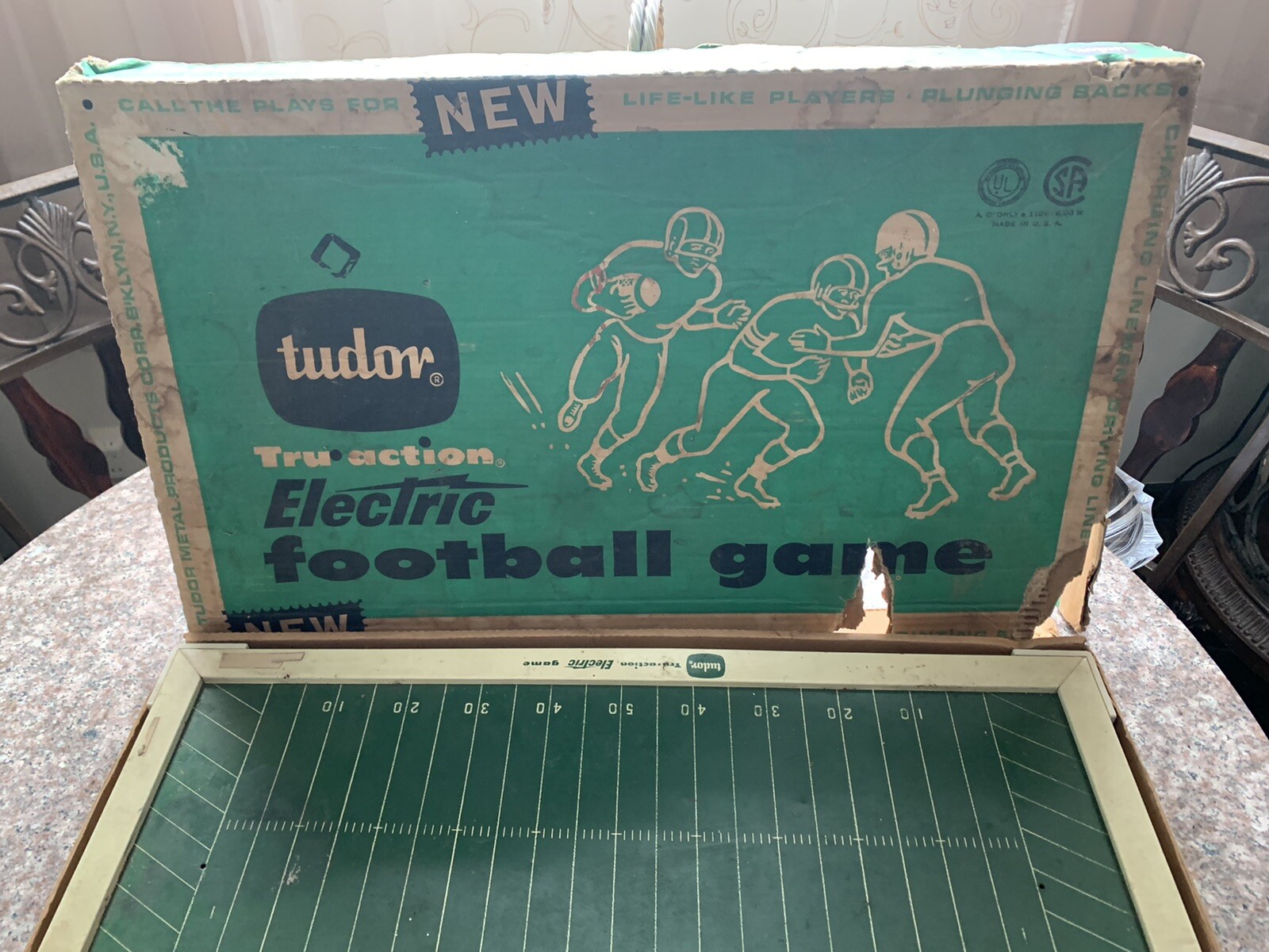 Vintage Tudor Electric True Action Electric Football Game c. 1959 WORKING