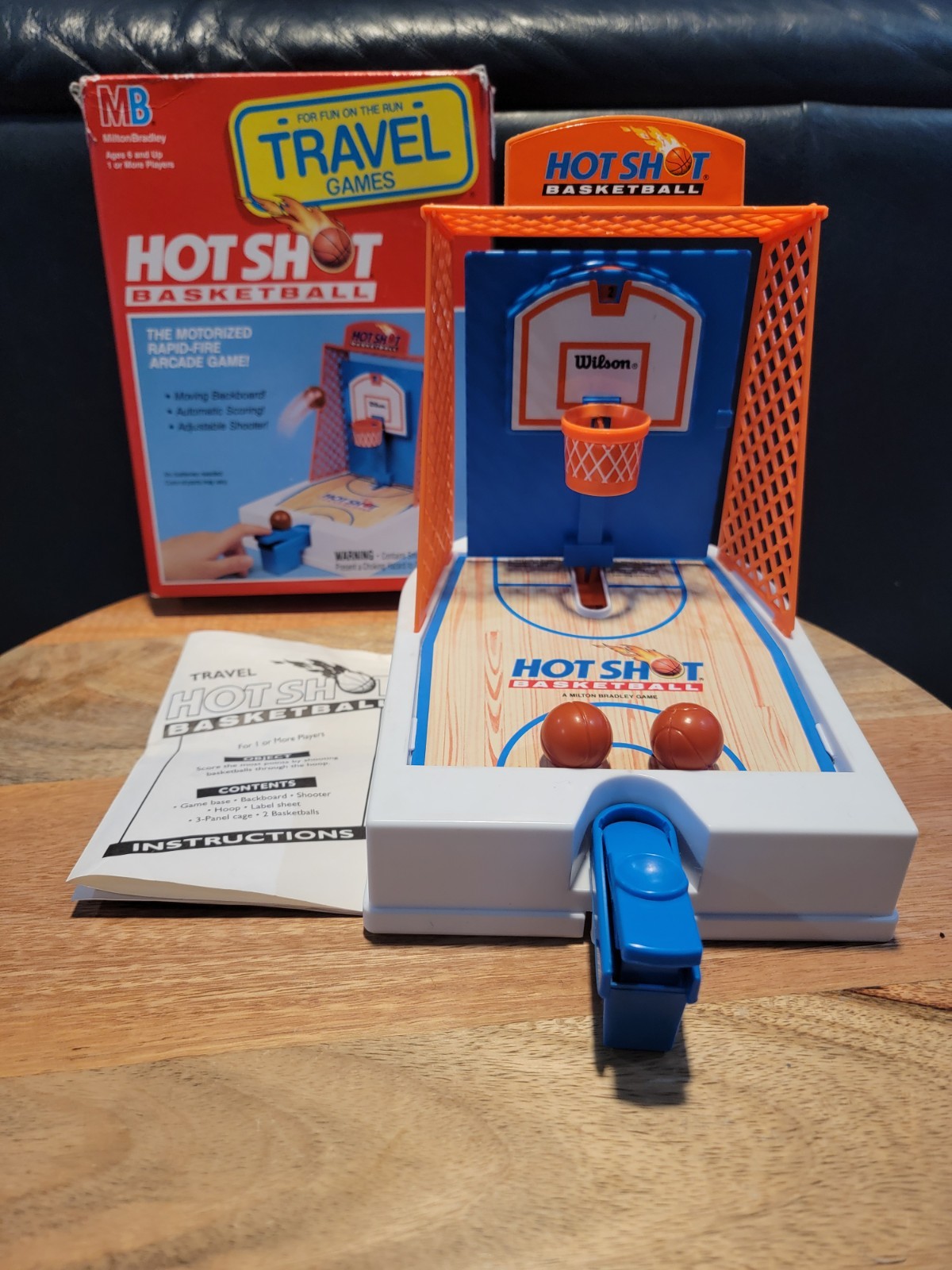 VTG MB Milton Bradley Travel Hot Shot Basketball Game – COMPLETE – TESTED EUC