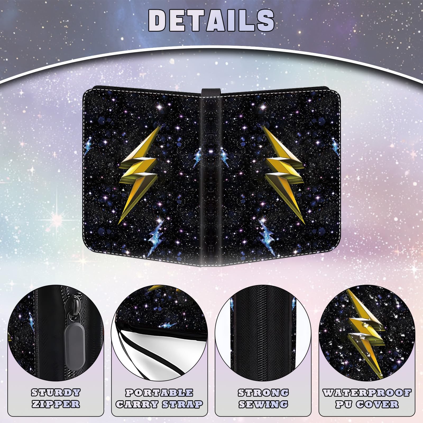 Card Binder for Trading with 440 Cards Capacity 55 Pages,Zipper 440-star