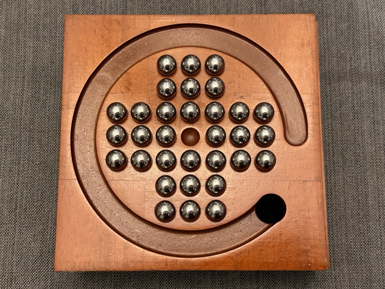 *STAINLESS STEEL* MICHAEL GRAVES DESIGN Solitaire Marble Wood Vintage Game