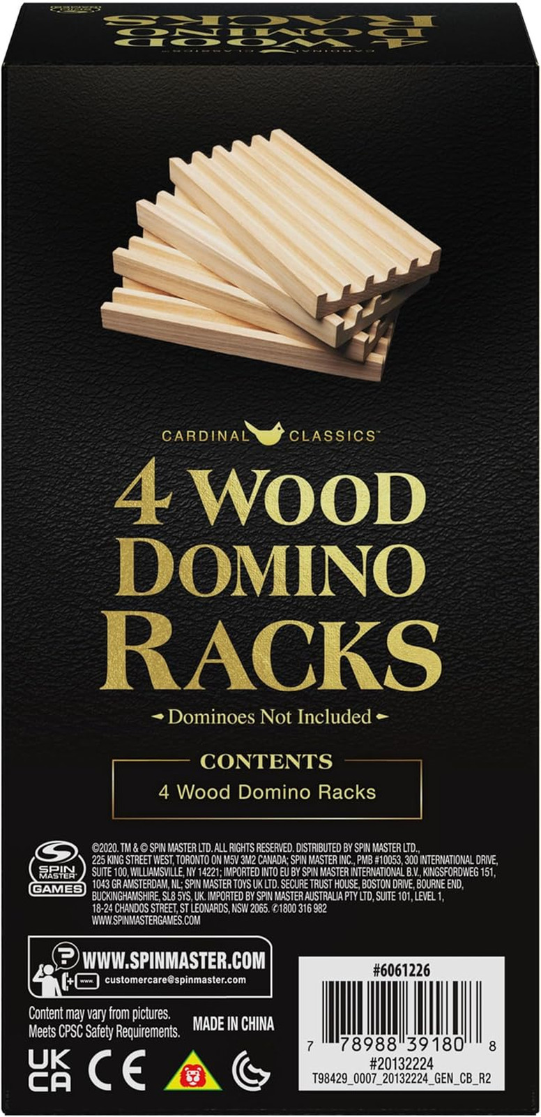 Spin Master Games, Wooden Domino Racks, Set of 4 Trays for Mexican Train Dominoe