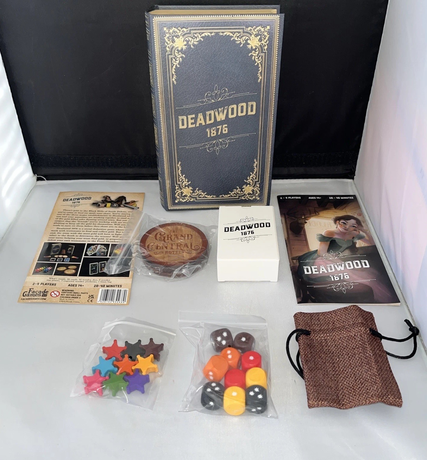 Deadwood 1876 Standard Edition Dark City Series Magnetic Closing Book Box Game