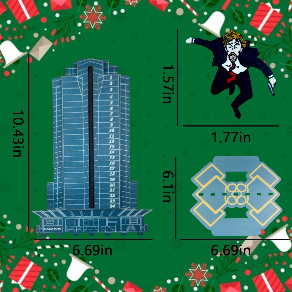 Die Hard Advent Calendar 2025,Wooden 24 Days Blue