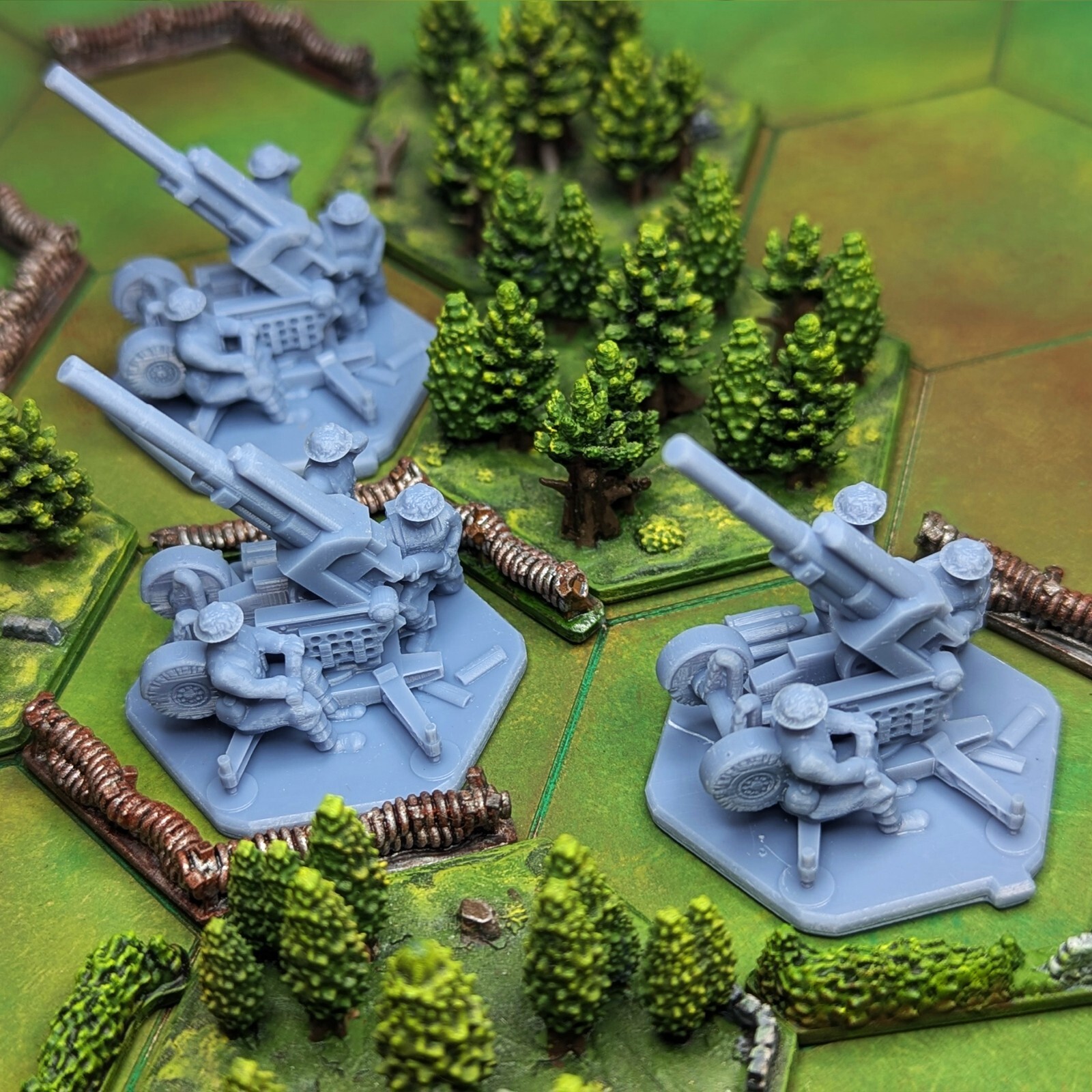 British 3.7 inch (94mm) AA Anti-Aircraft Gun & 3 man crew | 15mm, 1/72