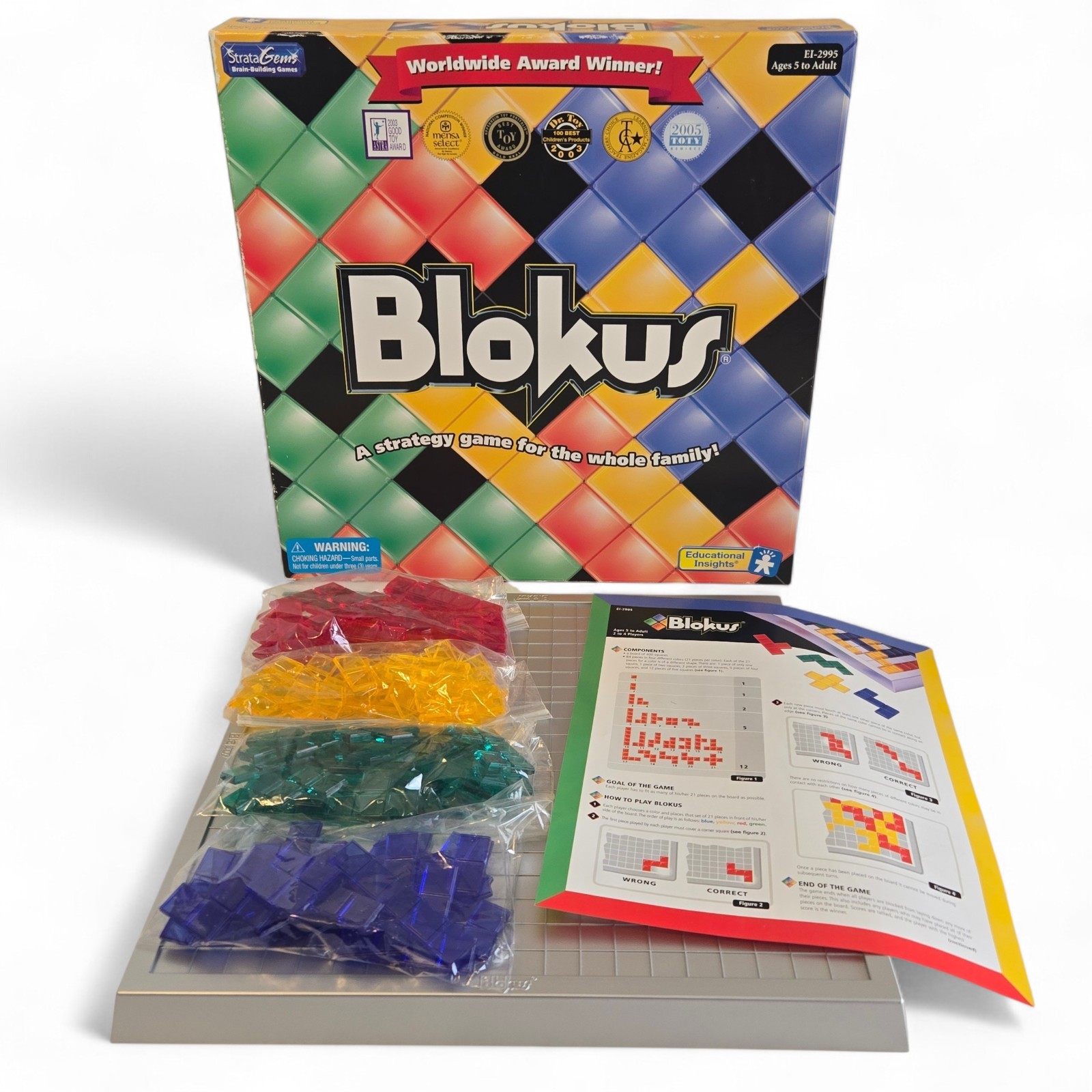 Blokus Strategy Game Educational Insights 2005 Large Version **COMPLETE**