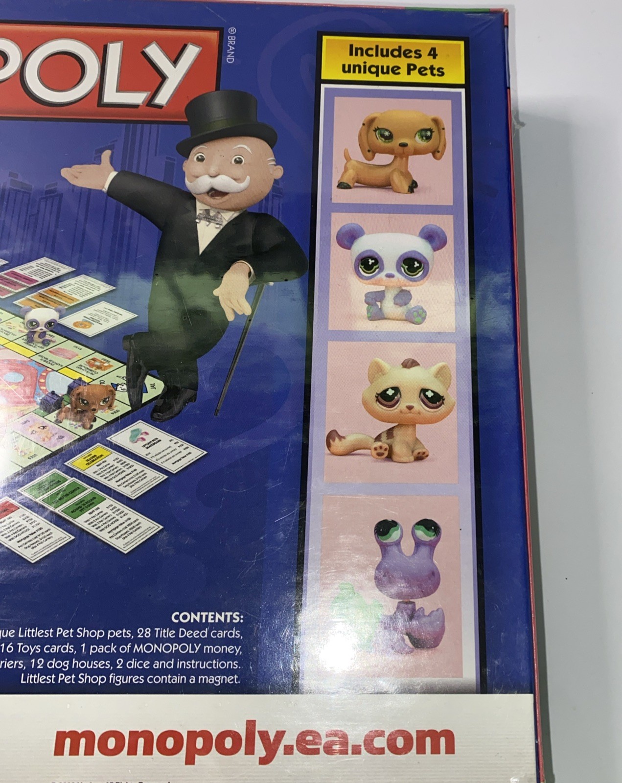 NEW Littlest Pet Shop Monopoly Board Game 2008 LPS 4 Rare Pets *SEALED Dachshund