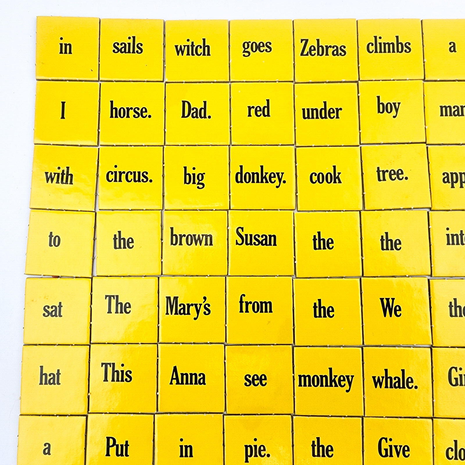 Vintage Sentence Game for Juniors Word Tiles Replacement 112 Pieces Games Gang