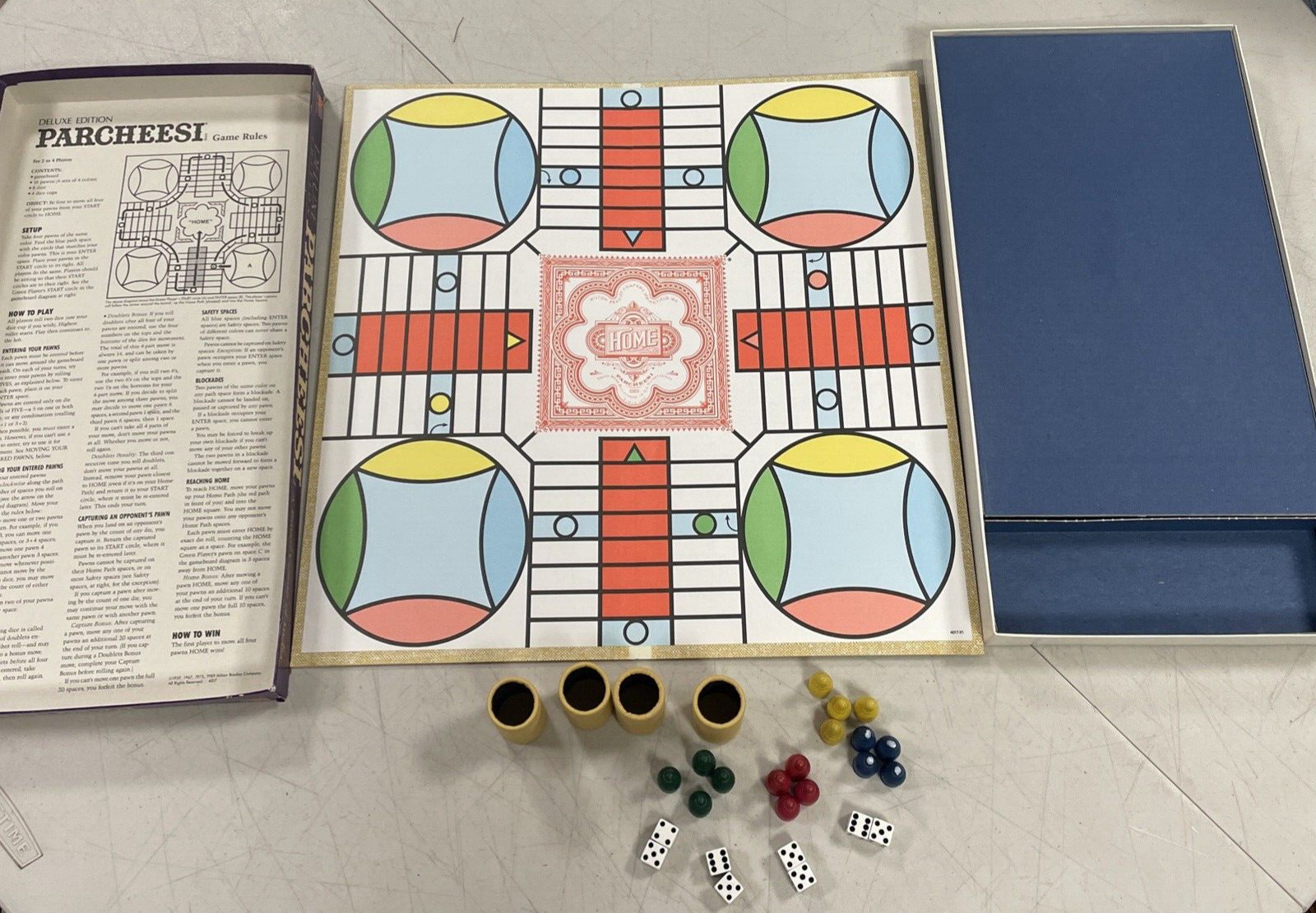 Milton Bradley Game Deluxe Edition Parcheesi Complete 1989