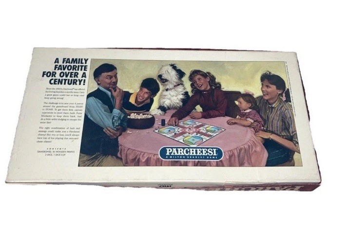 Vintage Milton Bradley Parcheesi Board Game 1989 Complete Extra Player Pieces