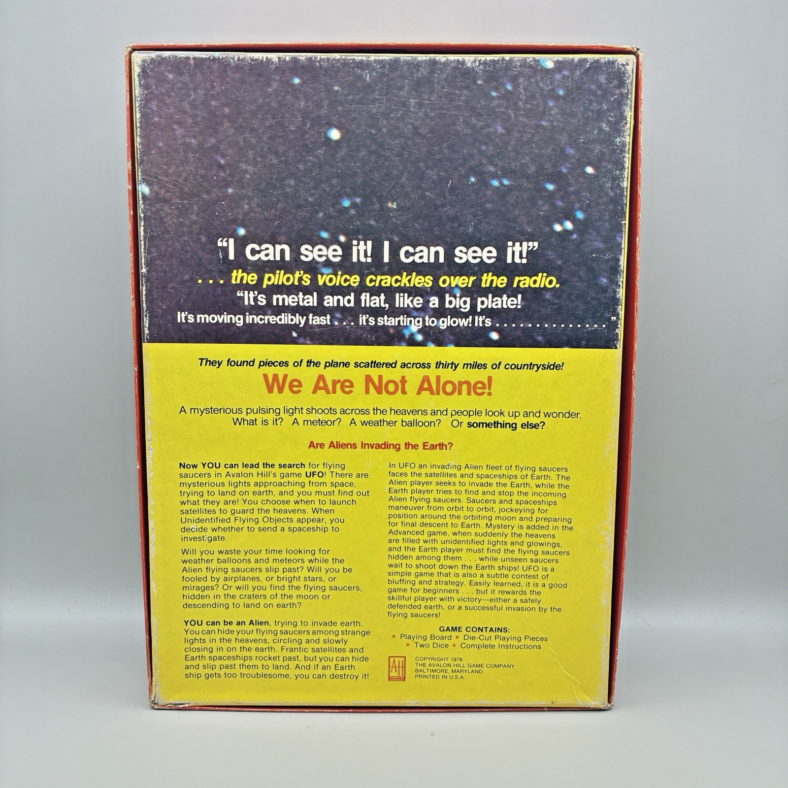 UFO Game of Close Encounters Board Game – 1978 Avalon Hill – Complete, Unpunched