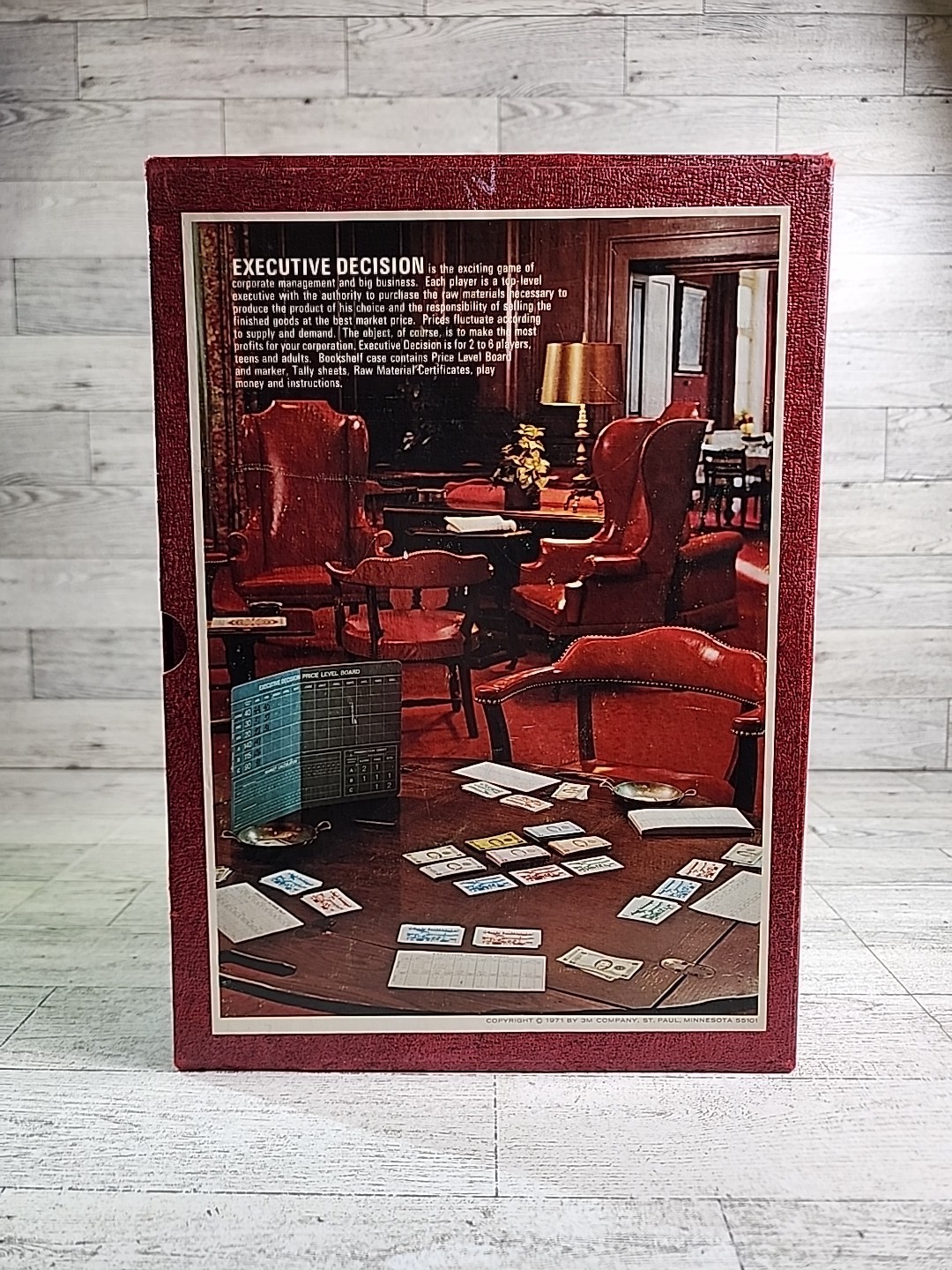 Vintage Bookshelf Board Game “EXECUTIVE DECISION” 1971 3M Faux Book