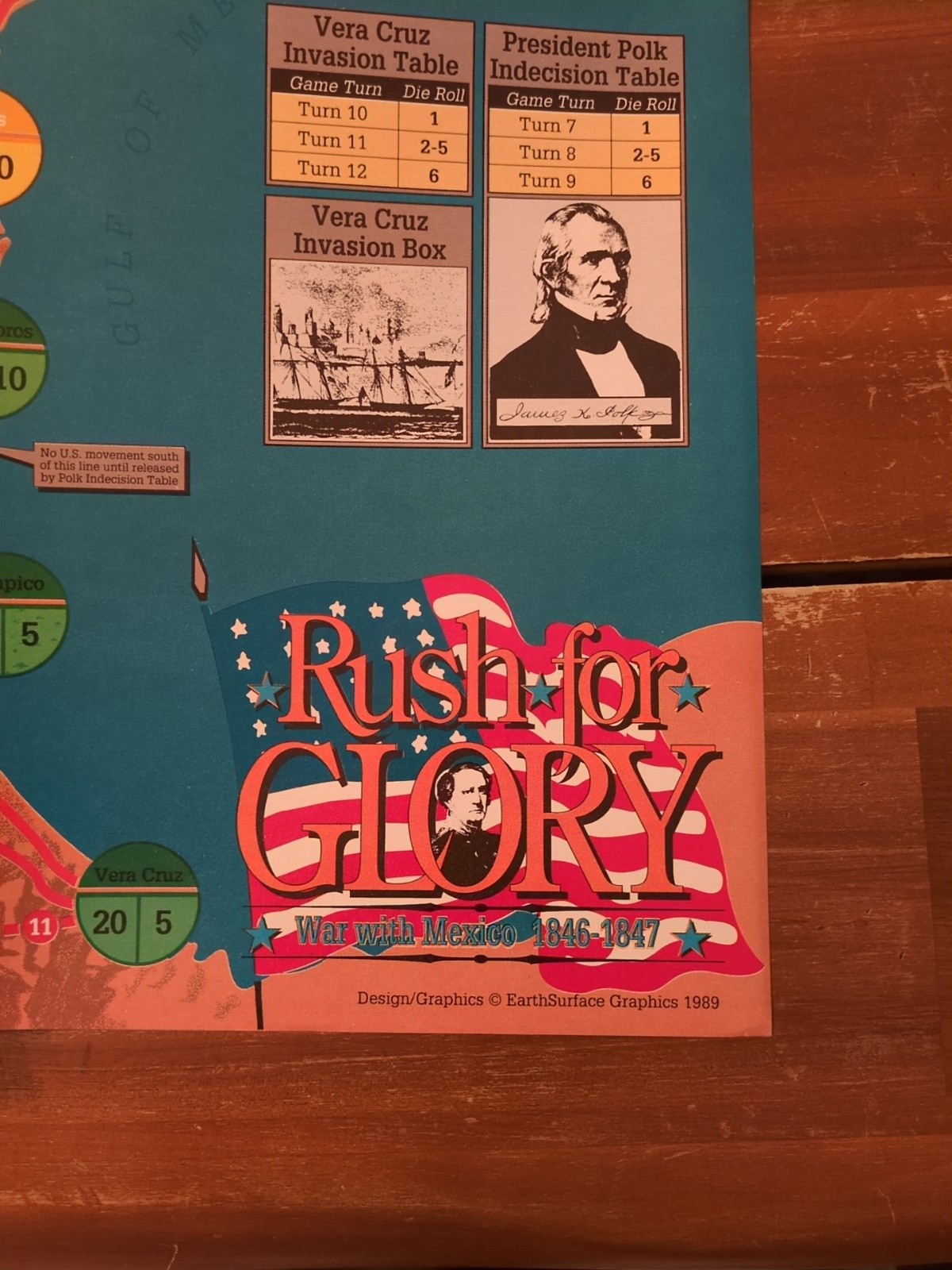 Strategy And Tactics #127 Rush For Glory War With Mexico 1846-1847 Game Map