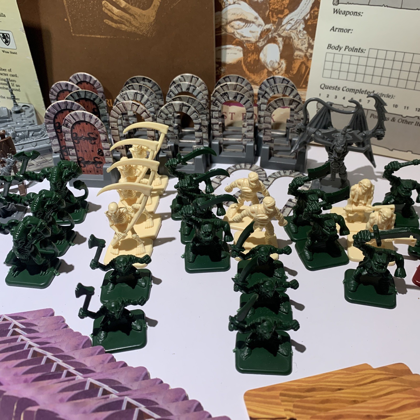 MB Hero Quest Board Game 1989-1990 + Kellar’s Keep Near Complete
