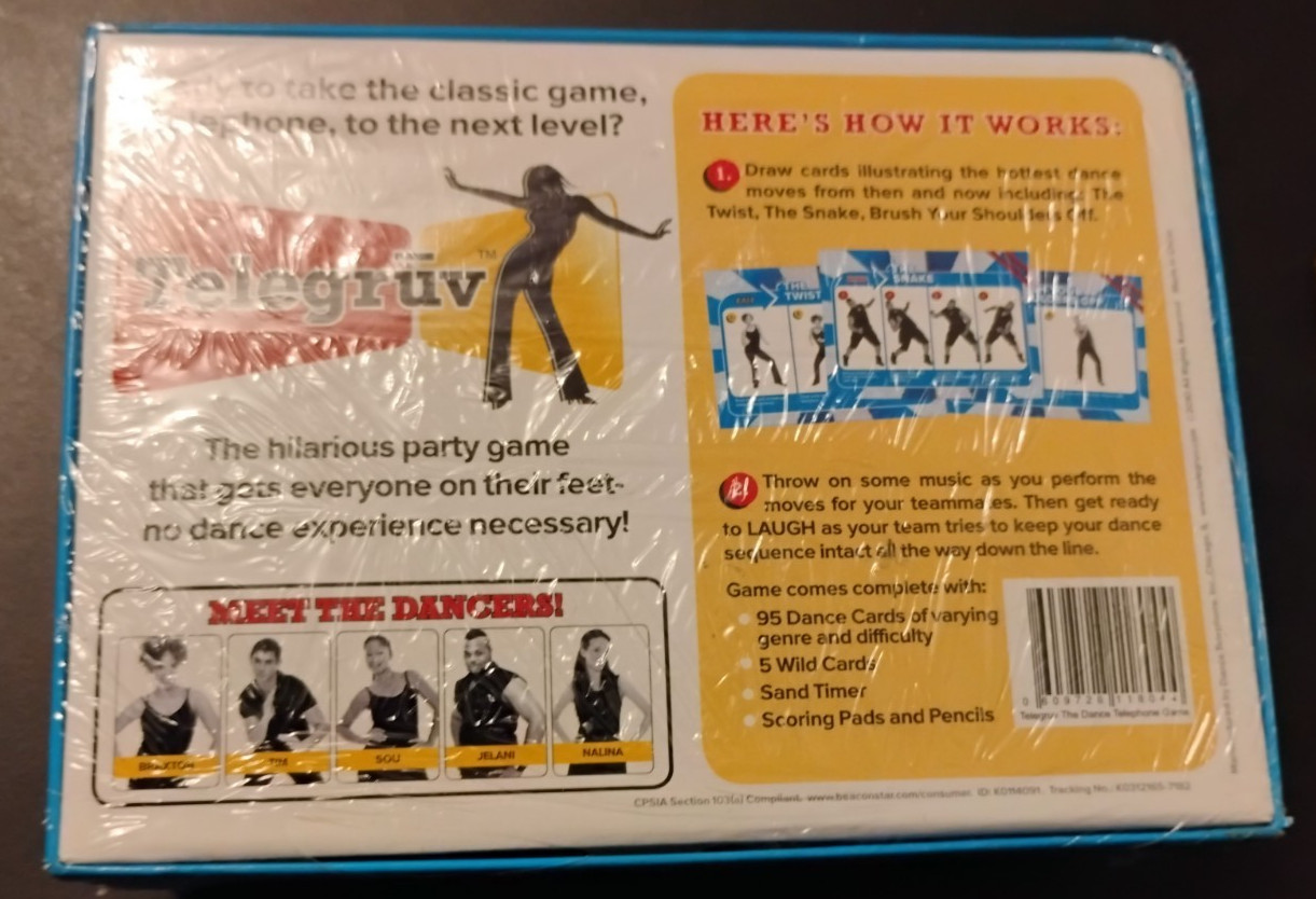 Telegruv – The Dance Telephone Game – Party & Song Fun – New & Sealed