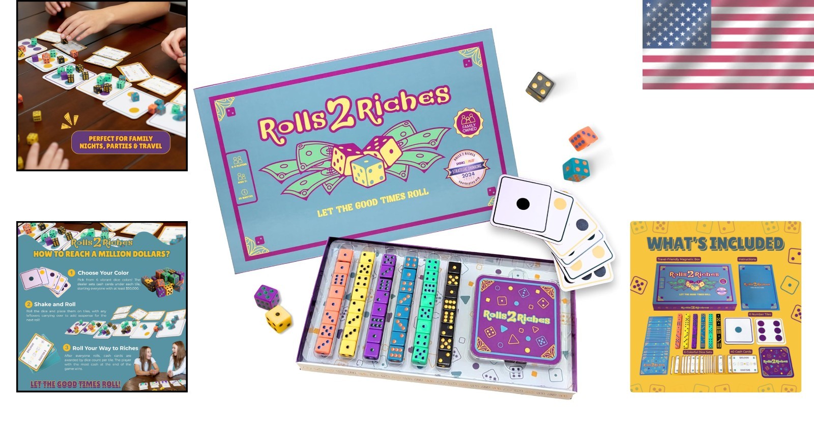 Travel-Friendly Rolls 2 Riches Game: Dice, Cards & Strategy for Outdoor Fun