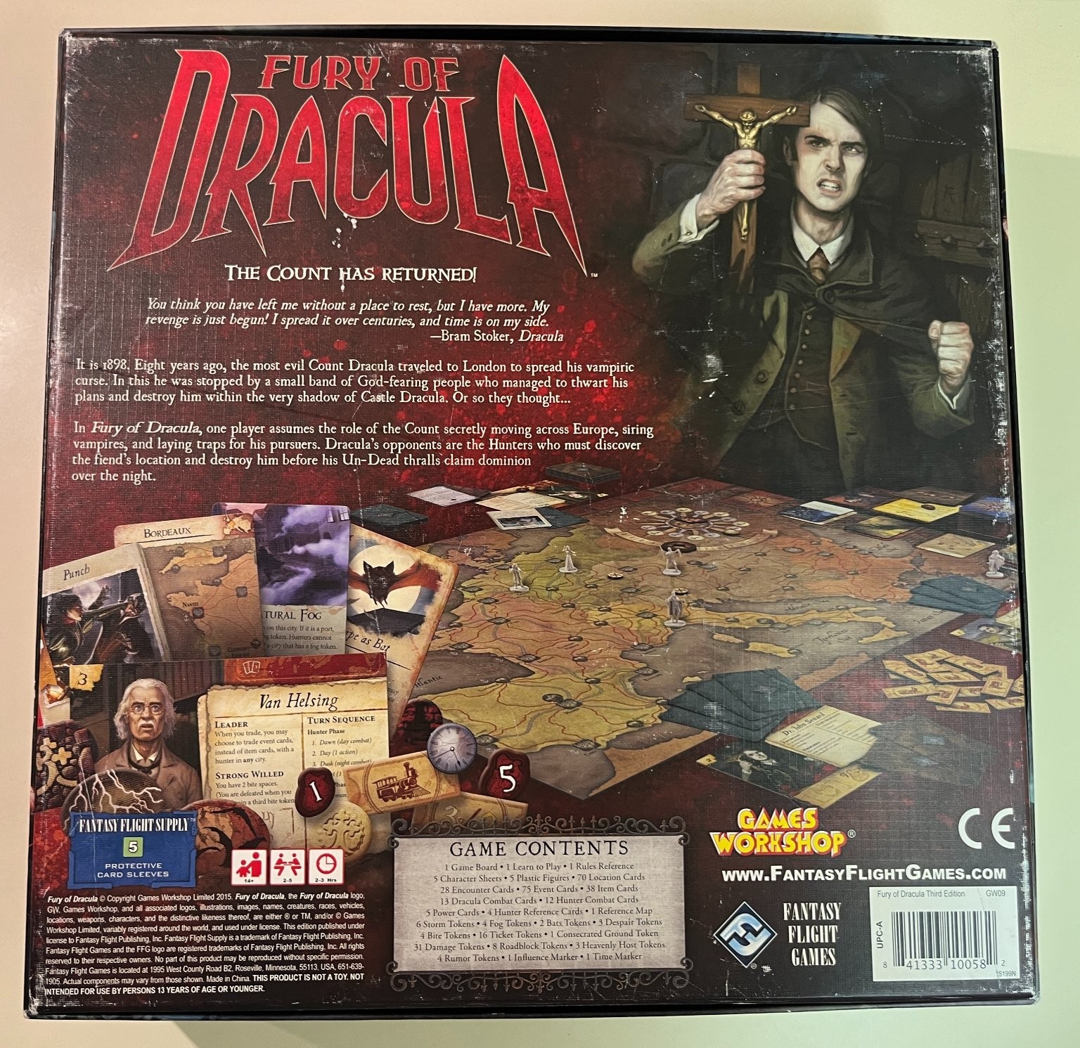 Fury of Dracula Board Game Third Edition, Fantasy Flight Gothic Horror, Complete