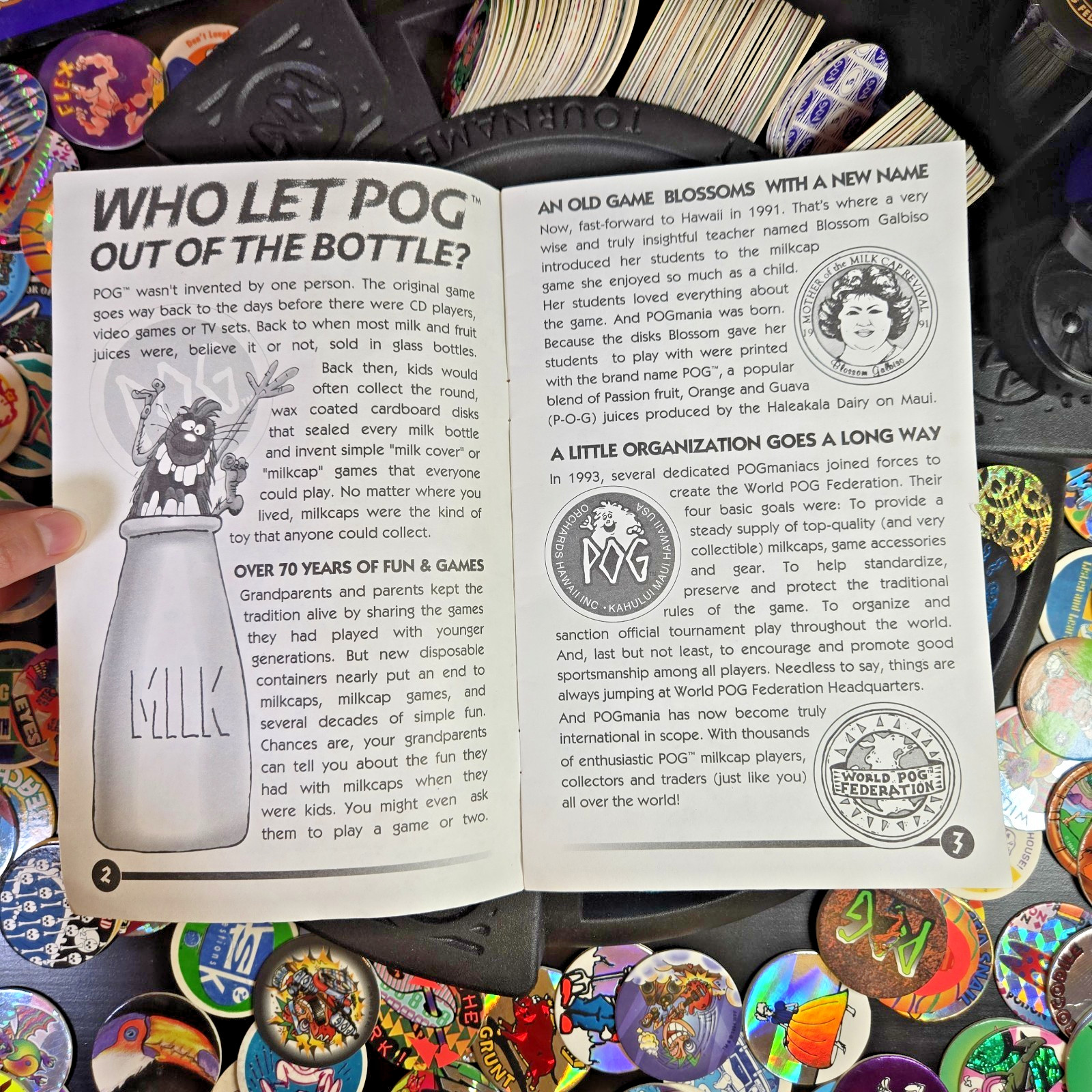 Vintage POG The Game, World POG Federation Milton Bradley Set 200+ POG’s 1995