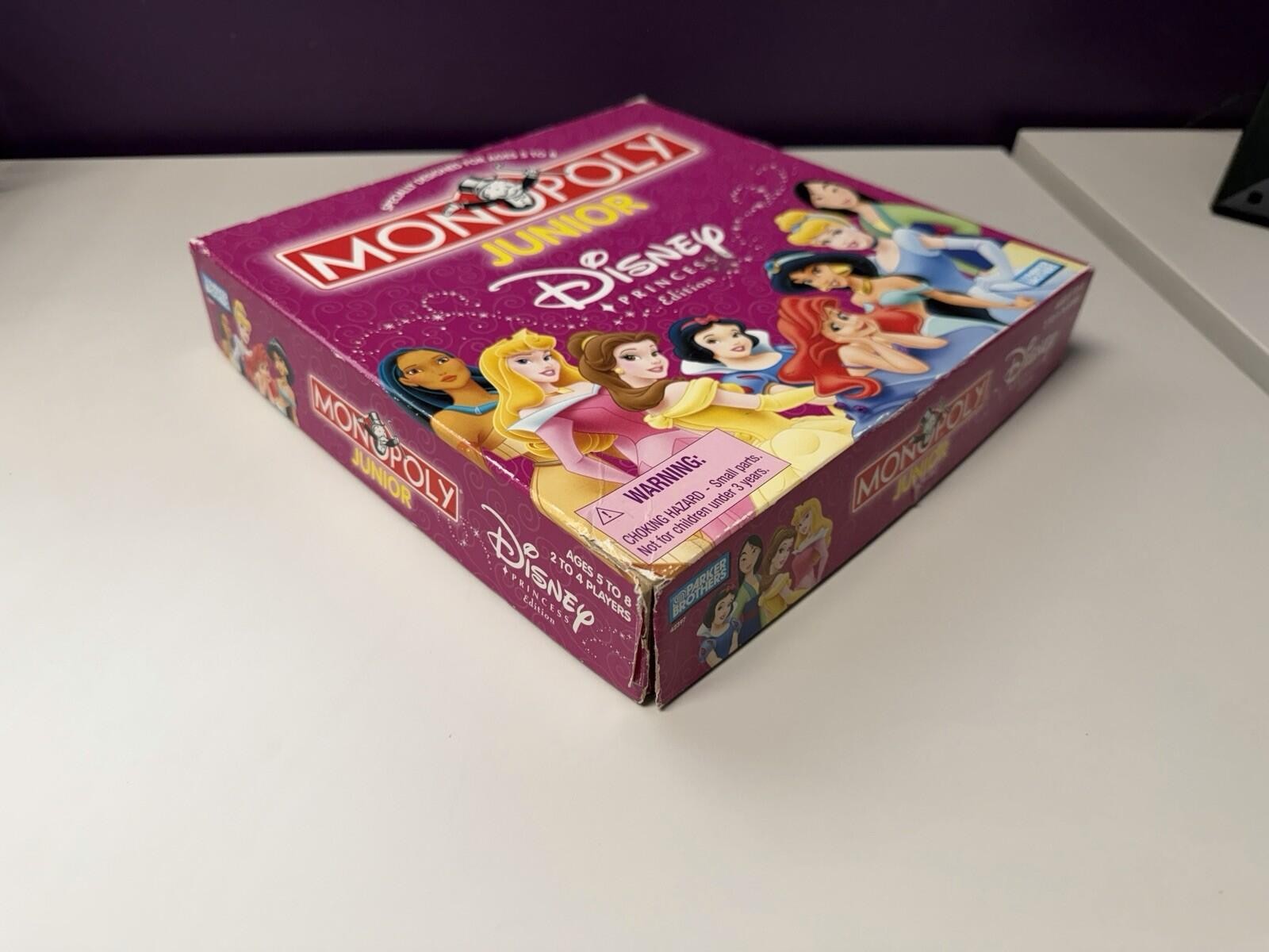 2004 Monopoly Junior Disney Princess Edition 100% COMPLETE Game Parker Brothers