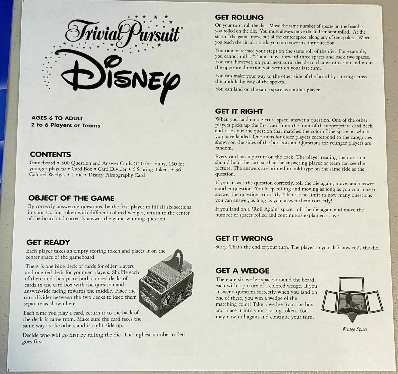 Trivial Pursuit Disney The Animated Pictures Edition 2002 Complete Unopened Pcs