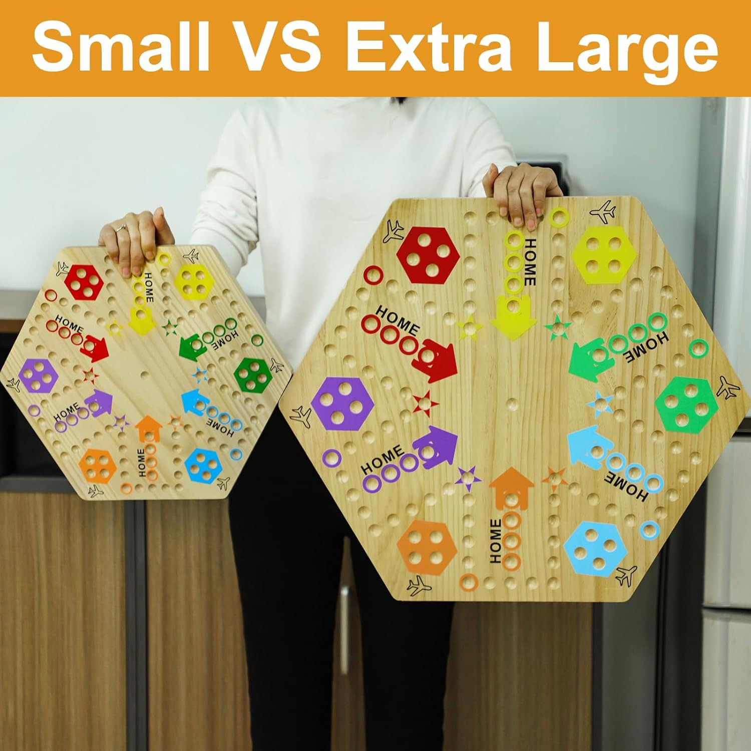 Original Marble Game Wahoo Board Game Double Sided Painted Wooden Fast Track Boa