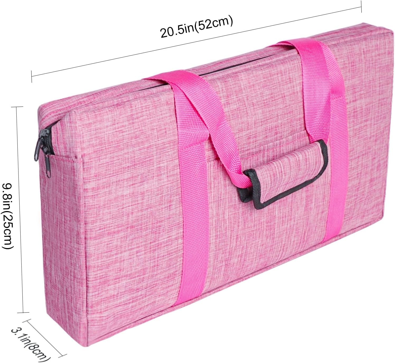 Lightweight American Mahjong Bag with Zippered Pocket & Two Wrappers – Pink