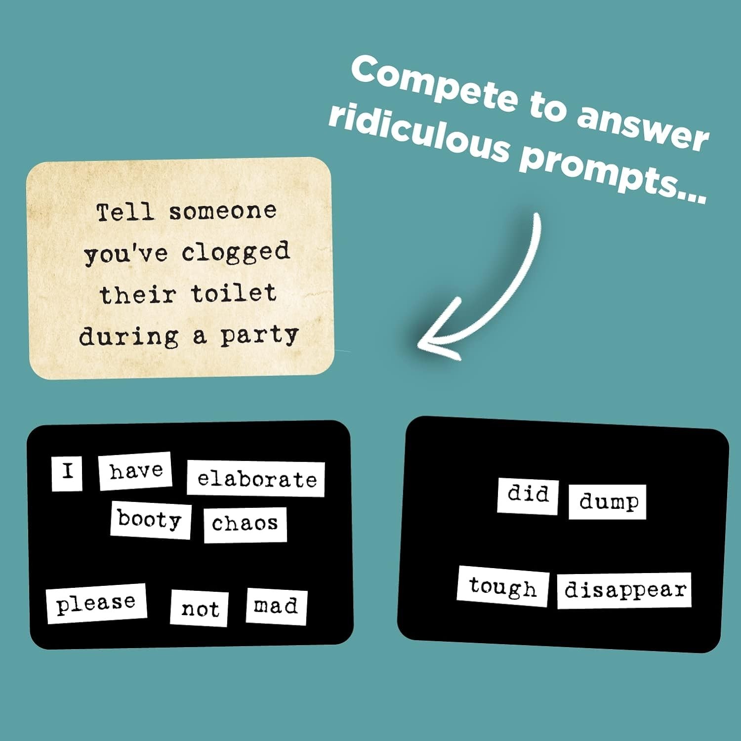 Word Magnet Madness: Hilarious Sentence Game for Creative Minds (3-6 Players)