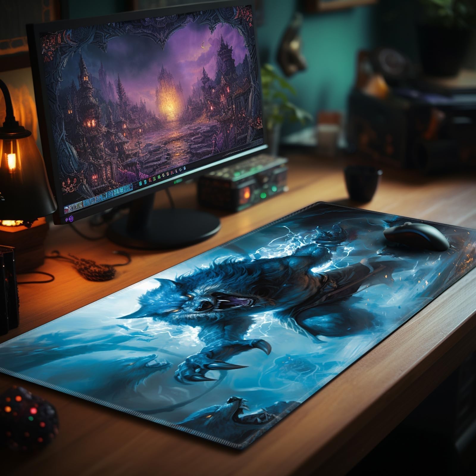 Playmat 24″ x 14″ Game Mats Tabletop Magic for MTG Cards, Trading Card Game P…