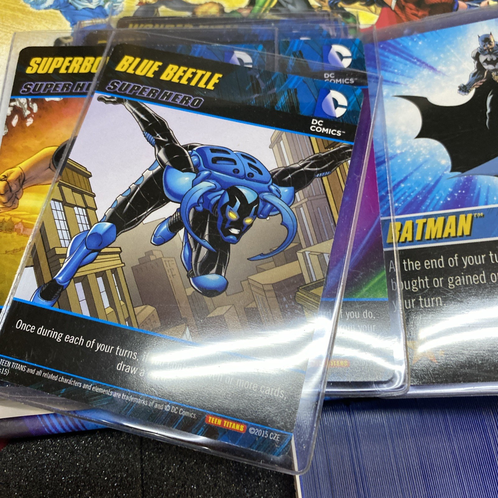 dc deck building game Card Lot With Box Loaded