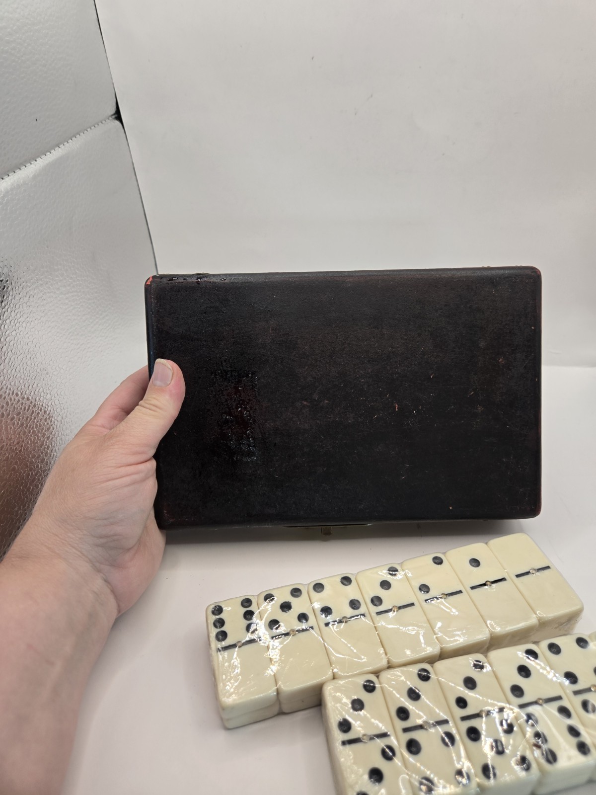 Vtg Dominos (New Sealed) In Chinese Box (Damage On Side From Tape Peeling Paint)