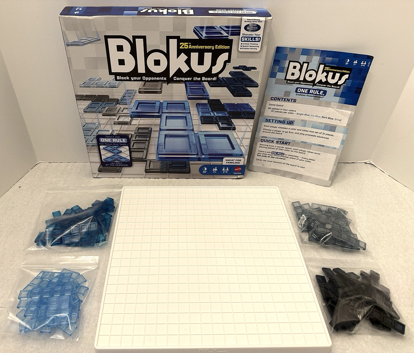 Mattel Blokus 25th Anniversary Edition Strategy Board Game COMPLETE