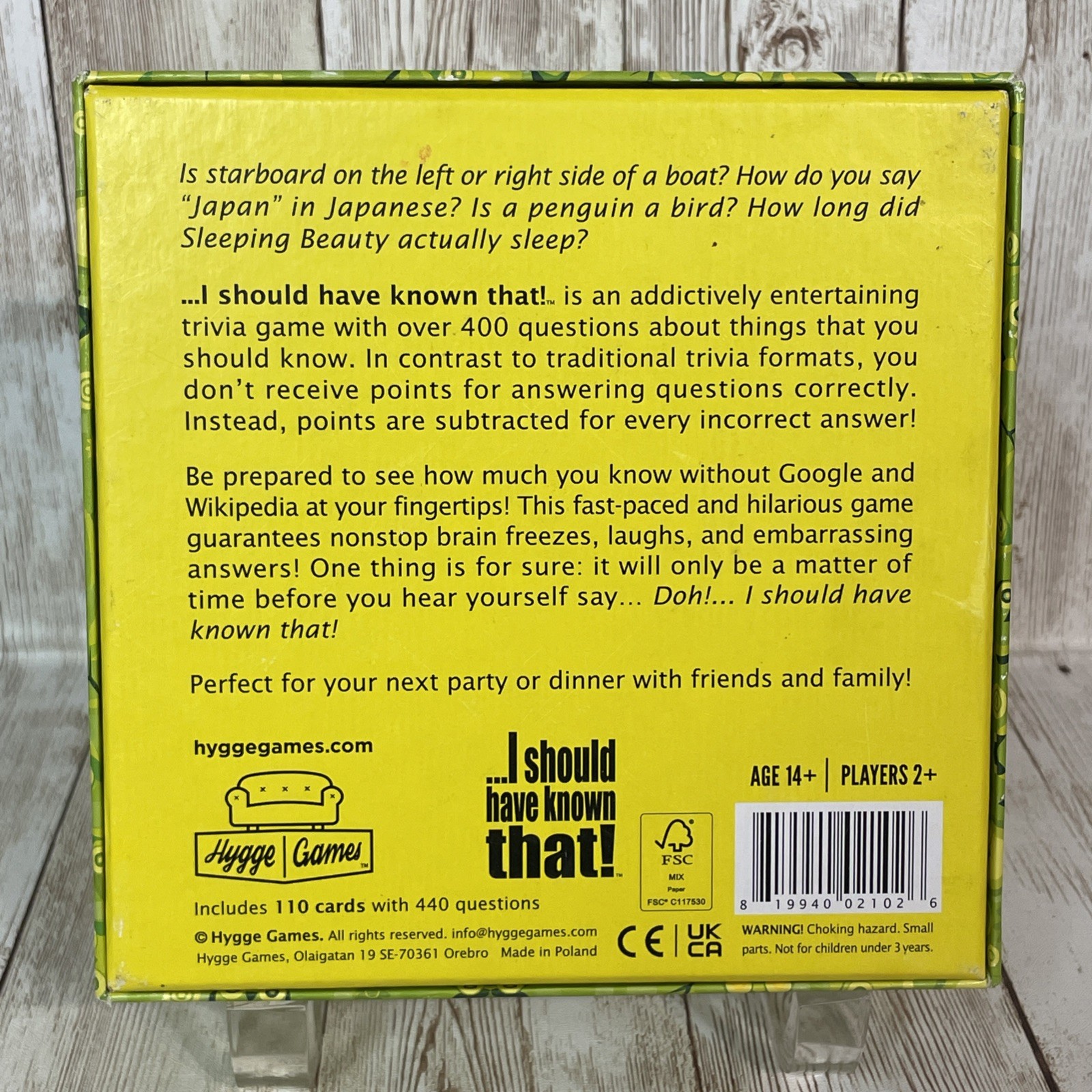 I Should Have Known That – Trivia Game For Ages 14 And Up, for Family or Party