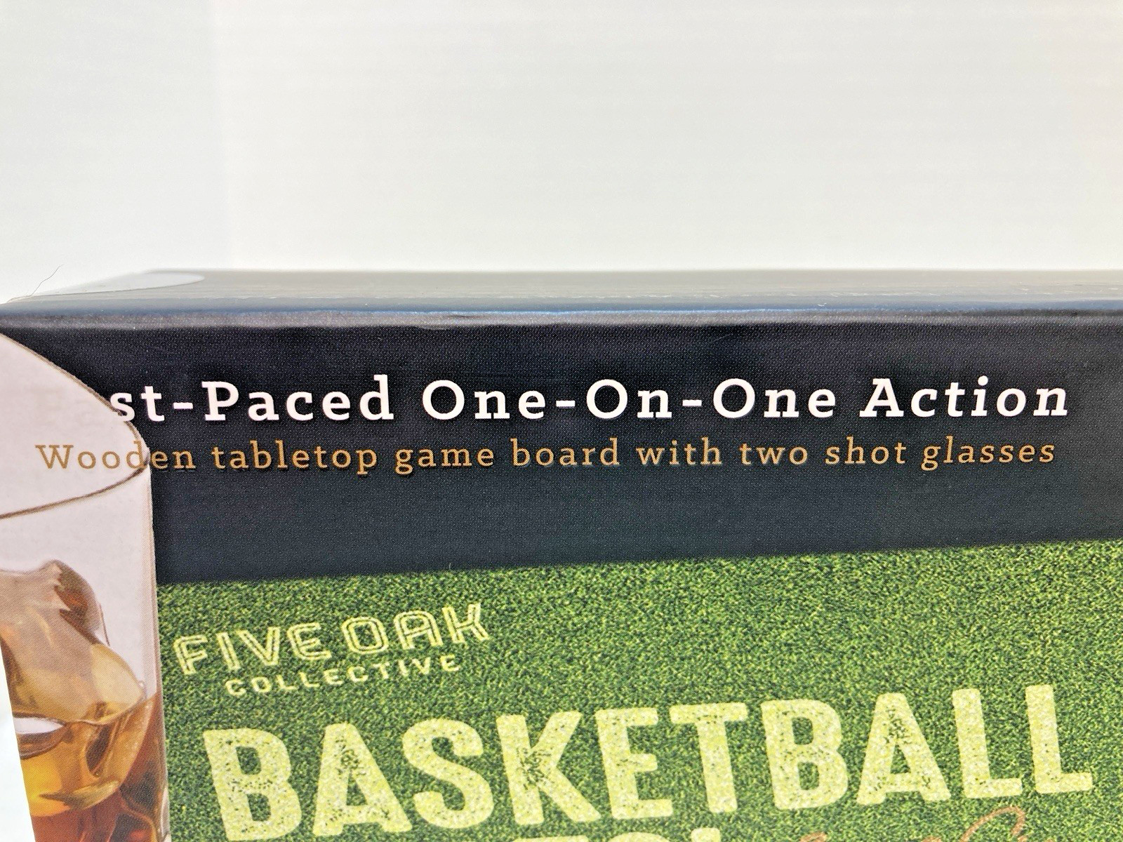 Five Oak Collective Basketball Shots Wooden Game Board With Two Shot Glasses
