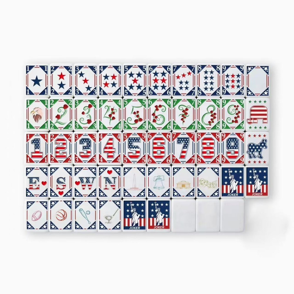 Premium American Mahjong Set 160pcs – American Story TILES + MAT