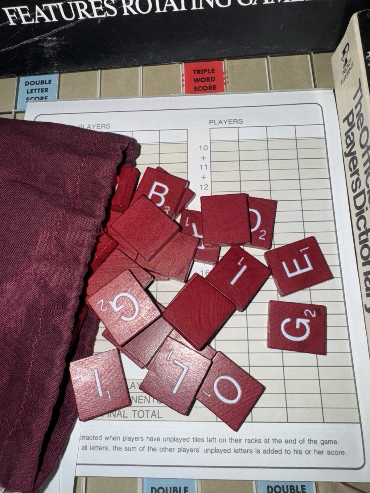 Scrabble Deluxe Edition Rotating Turntable Board Game Vintage 1989