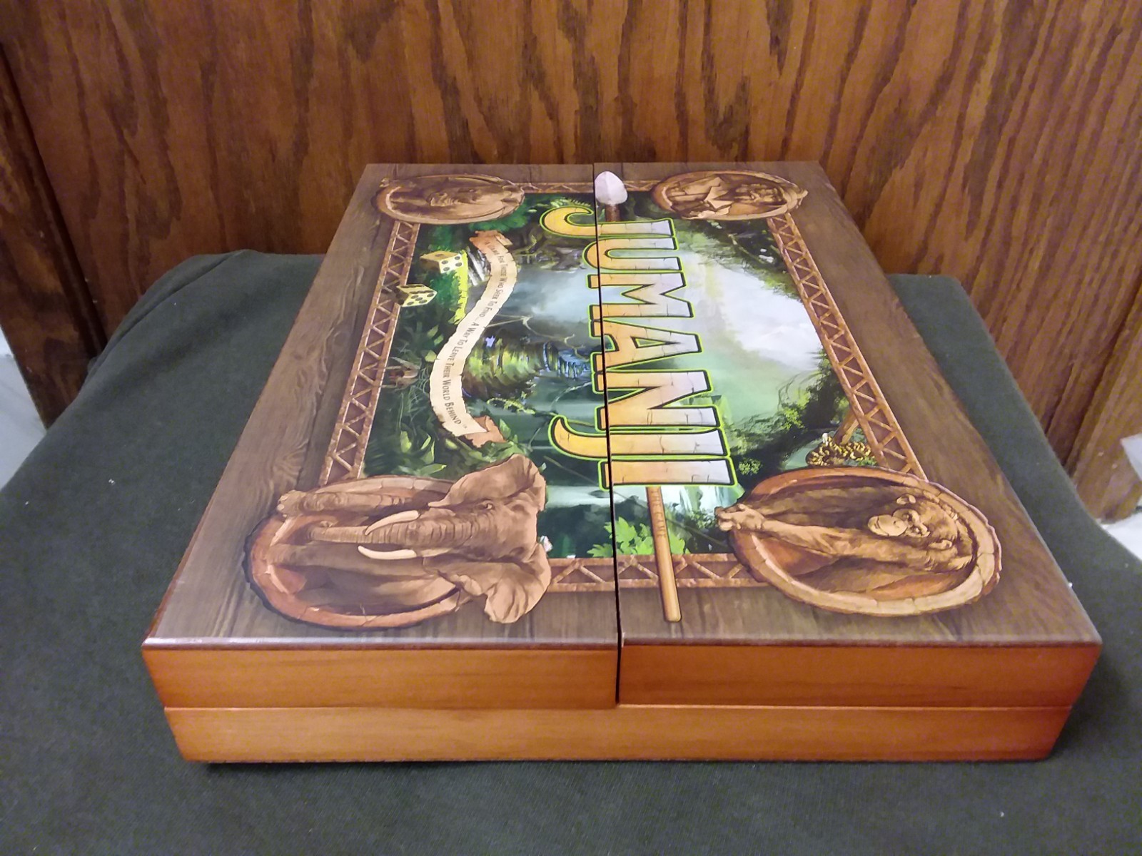 Jumanji the Game Real Wooden Box Edition of the Classic Adventure Board Game