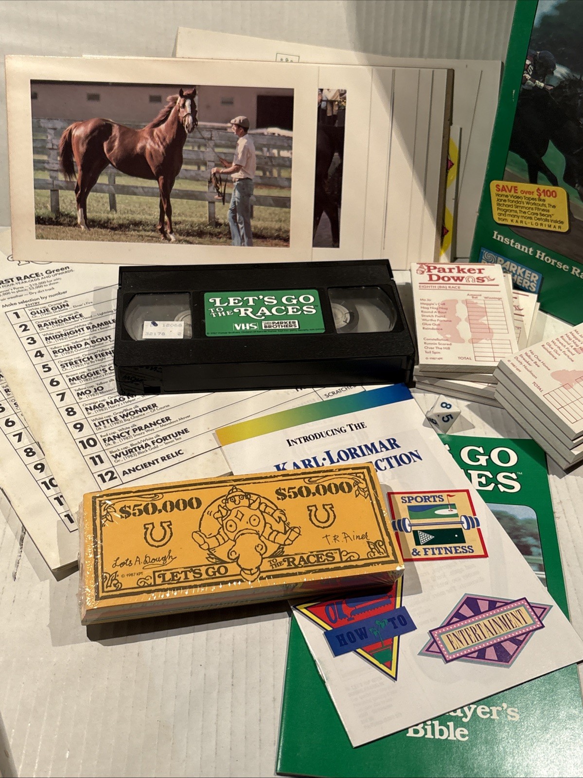 Let’s Go To The Races VCR Game Parker Brothers 4-16 Players Vintage