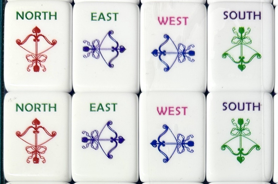 Complete American Mahjong Set Engraved Acrylic Heart Motifs 166 4-Layer Tiles