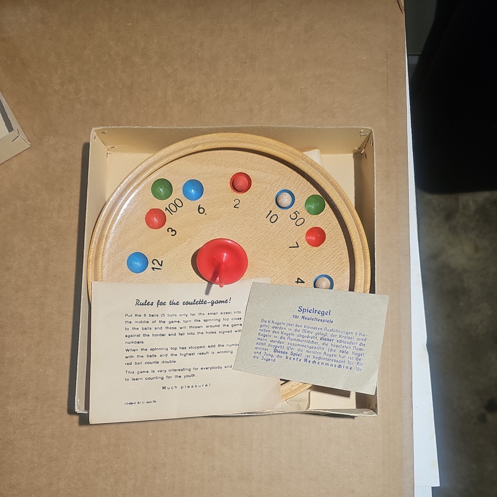 Vintage German Democratic Republic Roulette Wooden Ball Game COMPLETE 100%