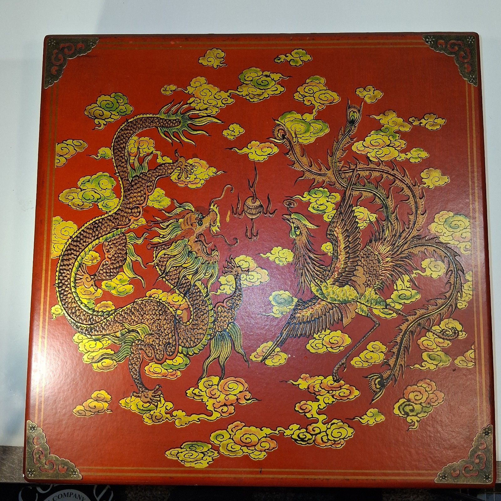 Vintage Chinese Dragon Phoenix Multi Game Chest Chess Backgammon Go Complete 16″