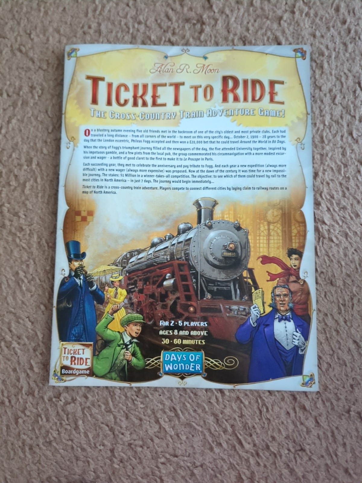 Days of Wonder Ticket To Ride by Alan R. Moon Train Adventure Board Game 2012