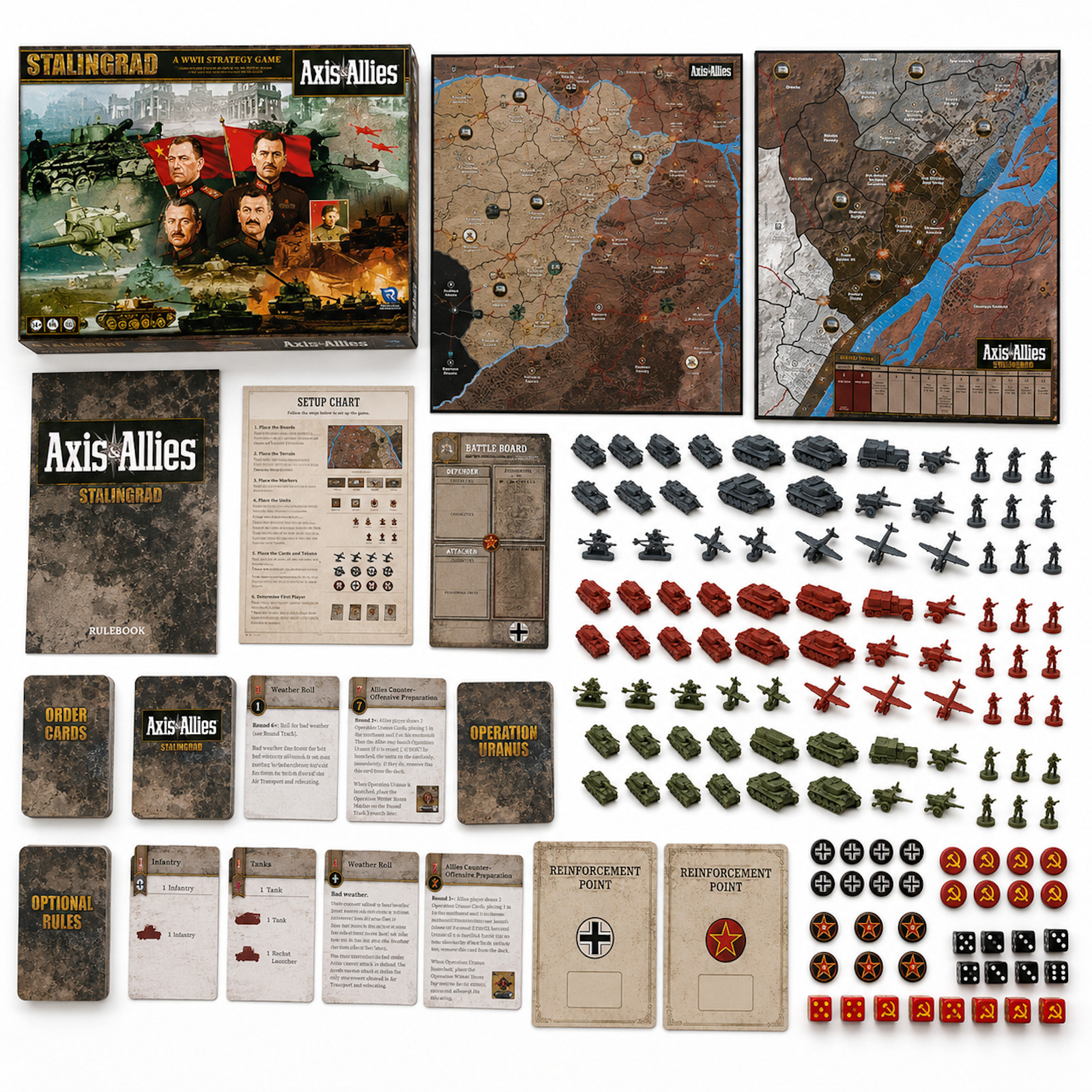 Axis & Allies Stalingrad WWII Strategy Board Game 150+ Miniatures 2-Player NIB