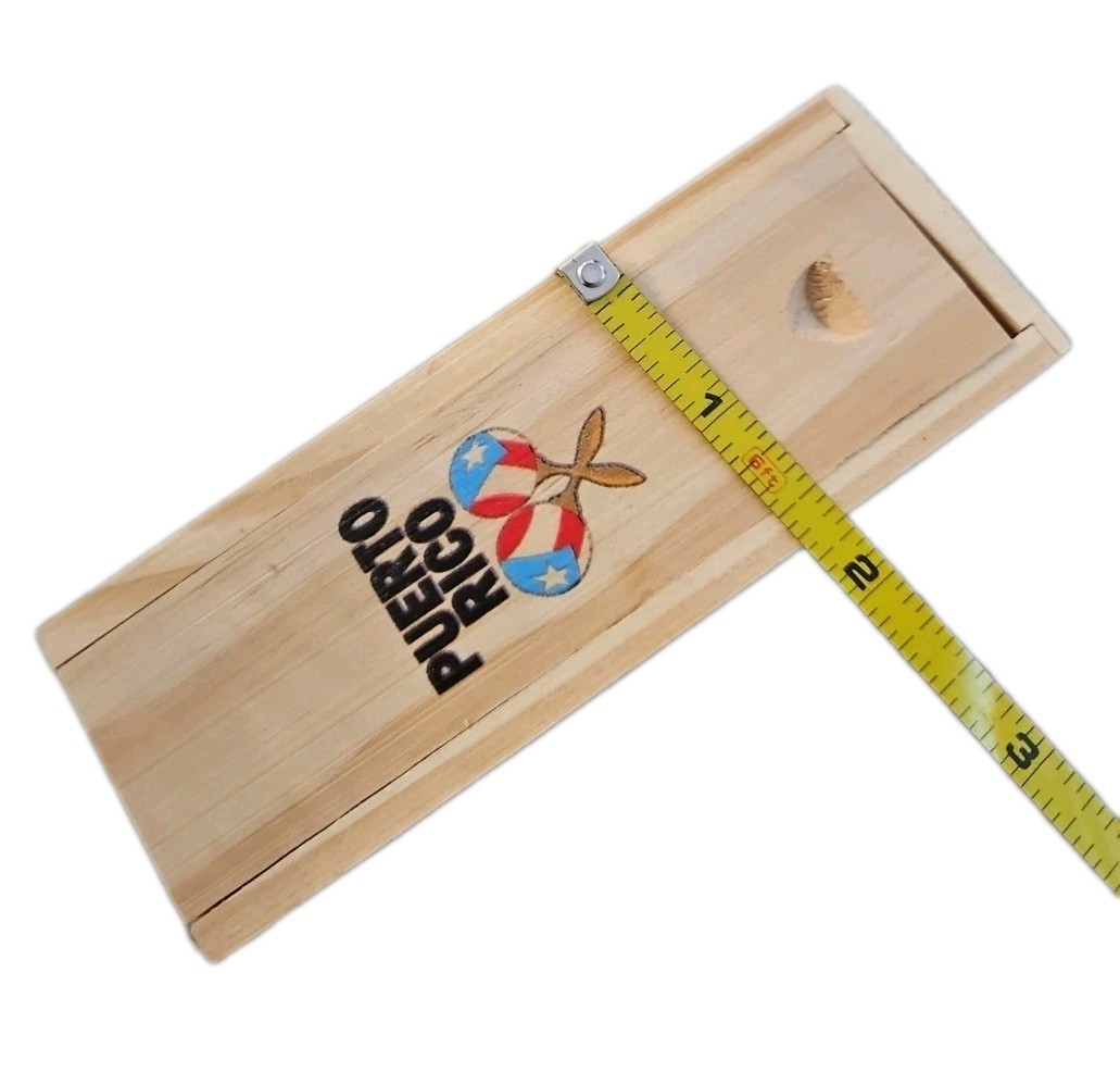 TRAVEL SOUVENILL MINI DOUBLE SIX DOMINOES PUERTO RICO WITH WOODEN CASE DOMINOS