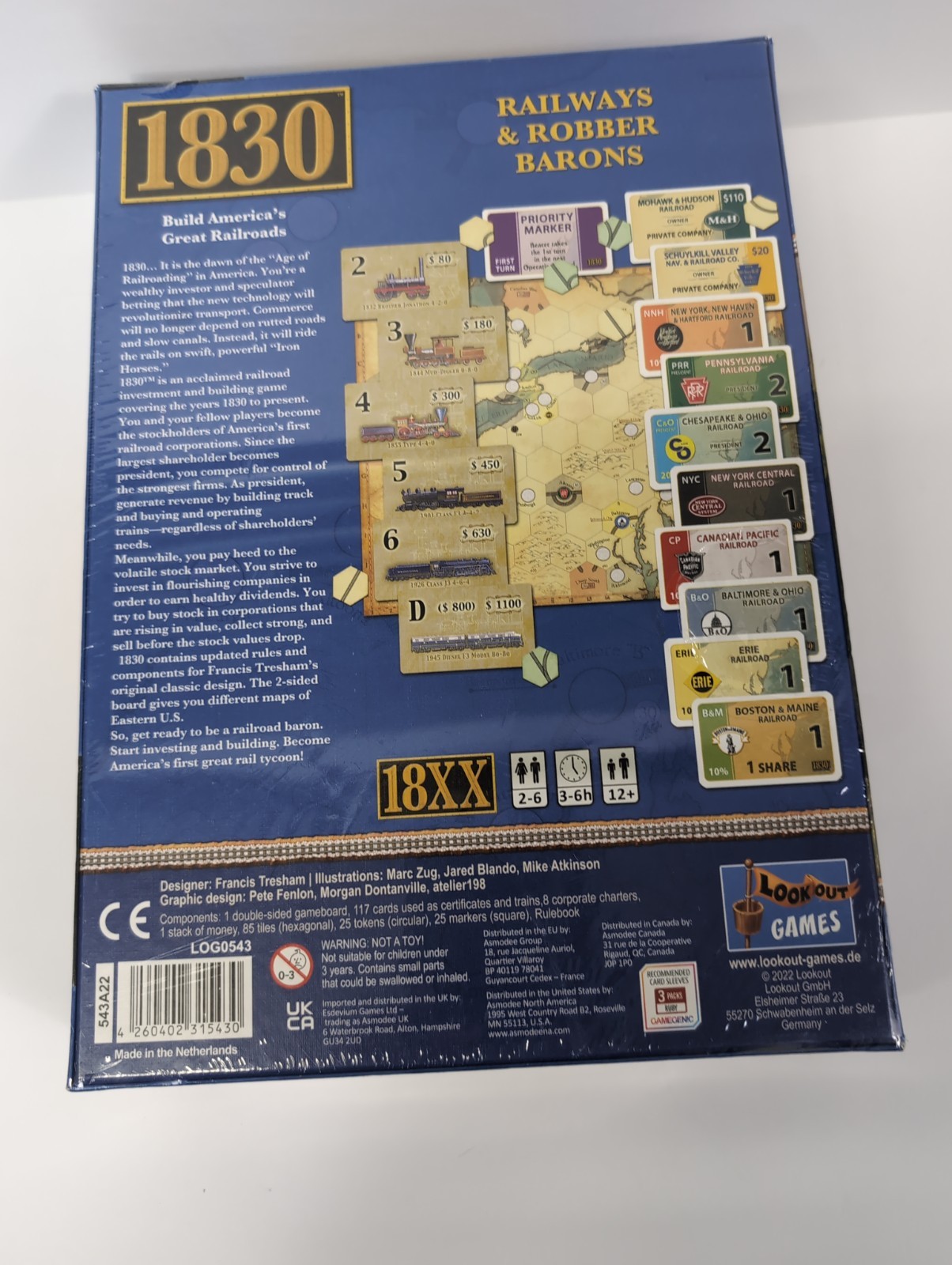 1830: Railways & Robber Barons Board Game – Brand New Factory Sealed..