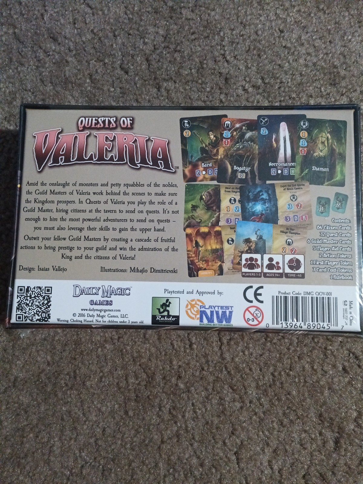 Daily Magic Boardgame Quests of Valeria Box Brand New Card Game 1 To 5 Players