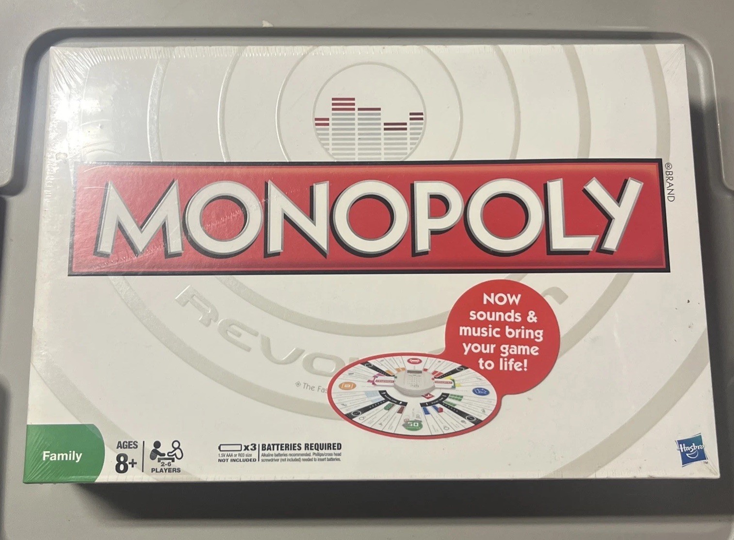 Hasbro Monopoly Revolution Round Board Credit Card Sounds & Music NIB Sealed