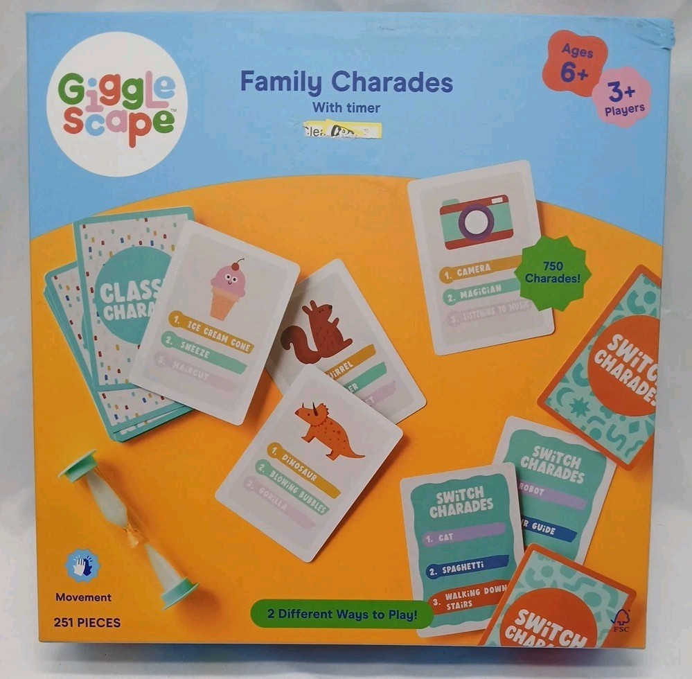 Gigglescape Family Charades Game With Timer 251pc NIB Christmas Fun Gift
