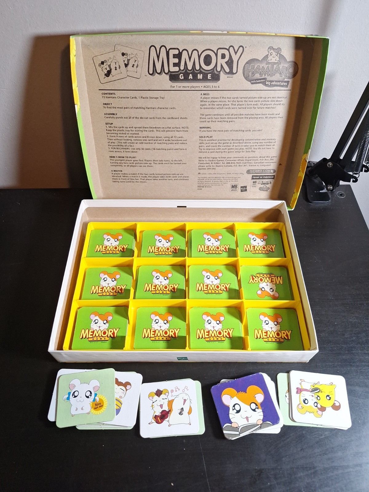 Hamtaro Memory Game COMPLETE Milton Bradley MB Hasbro 72 Cards 2002 Anime