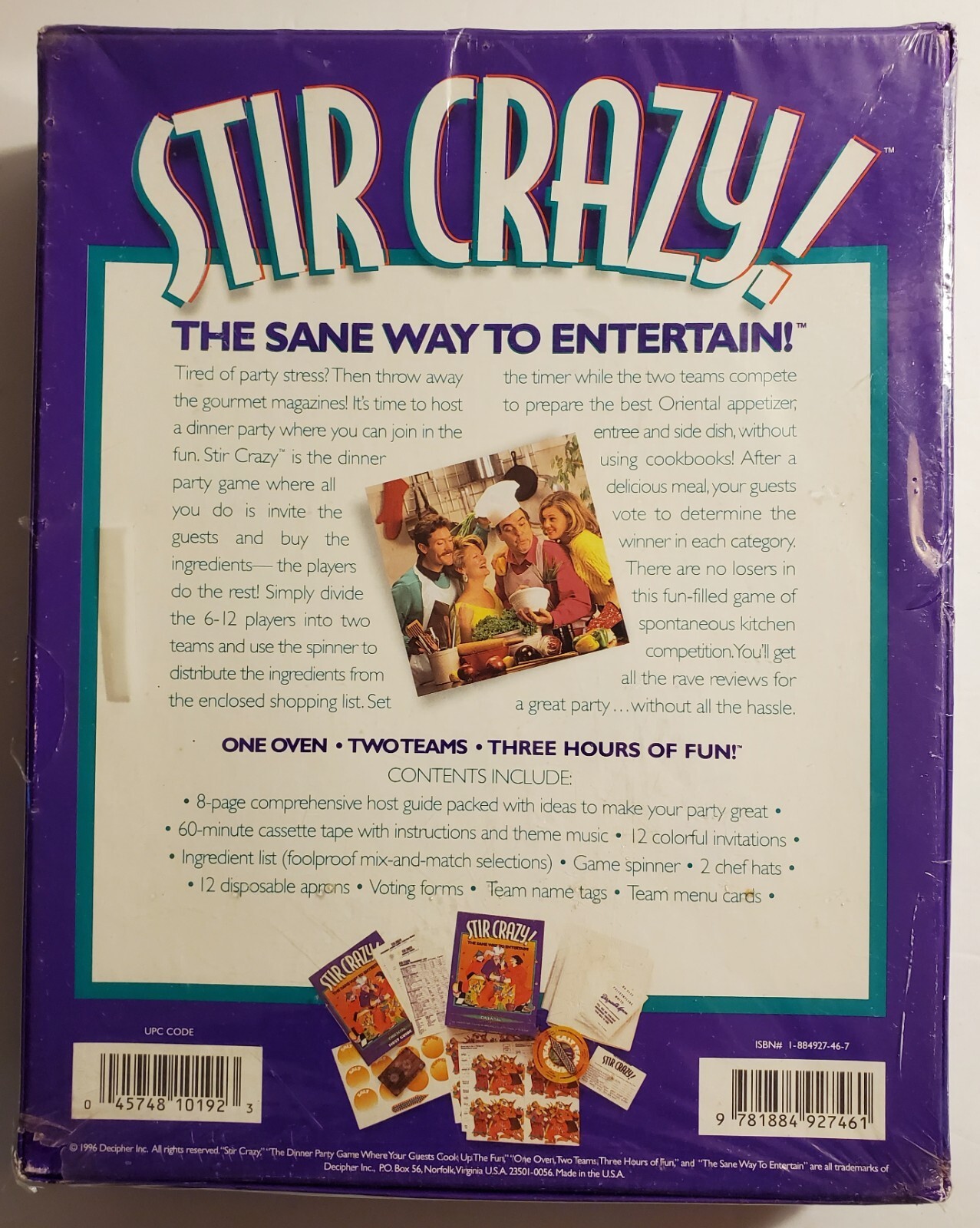 Stir Crazy! Sane Way to Entertain! Oriental Dinner Party Game New Sealed