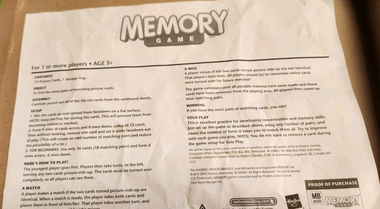 Hasbro Memory Game Strawberry Shortcake Edition 2009 Complete CIB Preschool